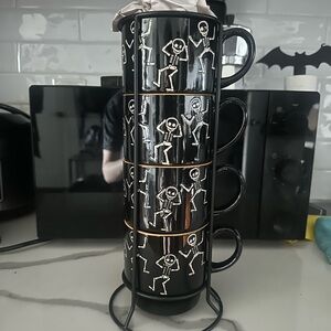 Home Goods Skeleton Dance Mug Set